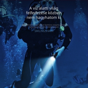 Tölthető merülő-zseblámpa LED-del, alumínium ötvözet, 800 mAh, hatótávolság 100–200 m