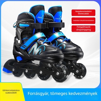 Gyerekeknek készült görkorcsolya, 3–12 év, uniszex inline korcsolya LED kerekekkel