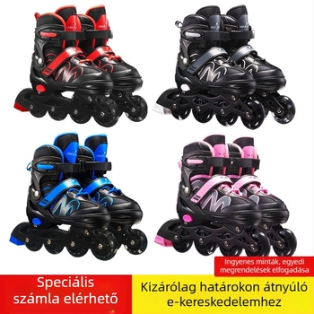 Gyerekeknek készült görkorcsolya, 3–12 év, uniszex inline korcsolya LED kerekekkel