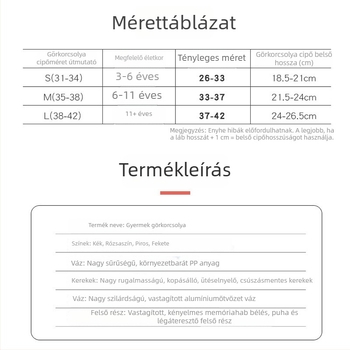 Gyerekeknek készült görkorcsolya, 3–12 év, uniszex inline korcsolya LED kerekekkel