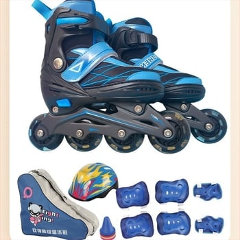 Gyerekeknek inline görkorcsolya kezdőknek — PU hálós felsőréteg, gumírozott talp, PU kerekek egy sorban