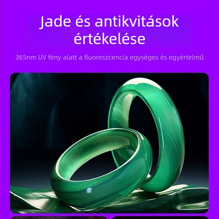 UV azonosító zseblámpa — LED, 5W, 2200mAh akkumulátor, hatótáv akár 50 m, multifunkcionális, töltő a csomagban