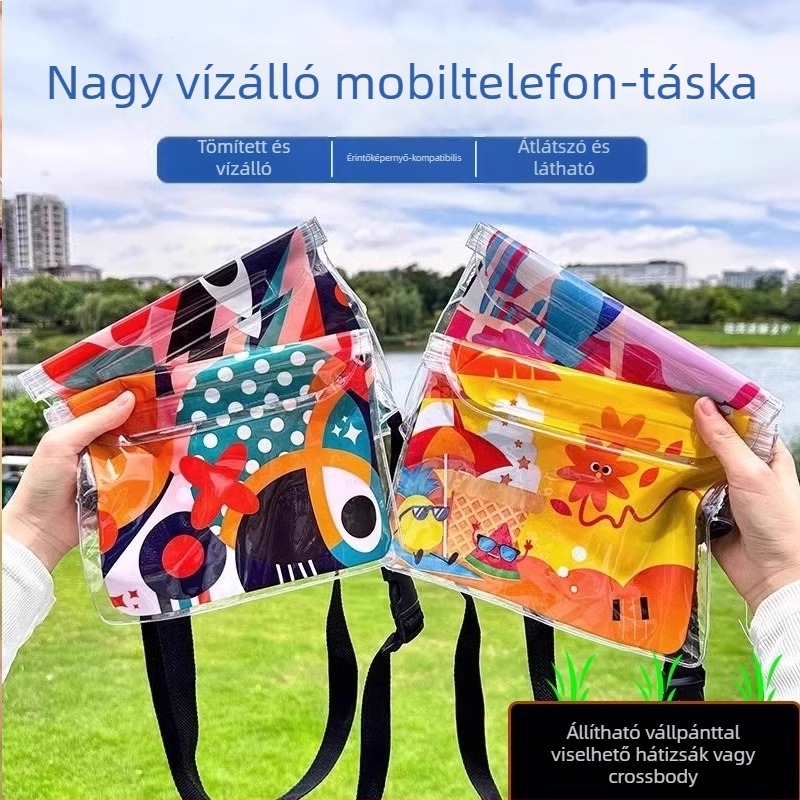 Telefonhoz való vízálló övtáska – csíkos mintázat, uniszex, alkalmas úszásra és búvárkodásra