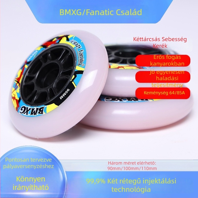 BMXG gyorskorcsolya kerék görkorcsolyához, egy soros, kettős keménység, pályára