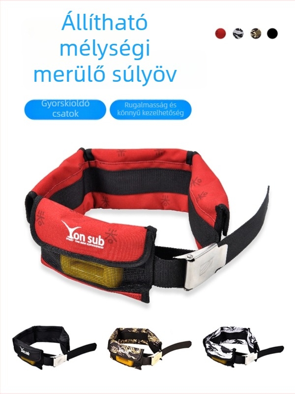 Búvár súlytartó öv 3–4 zsebbel, nylon kivitel, 30L kapacitás, béléses, Yon Sub
