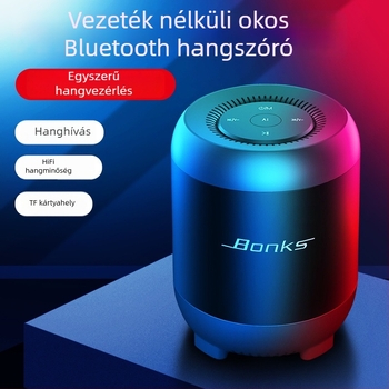 AI hangvezérléses Bluetooth hangszóró kártyahellyel, 5W kimenet, beépített 1200mAh akkumulátor, Bluetooth 5.1, frekvencia-tartomány 20 Hz–20 kHz