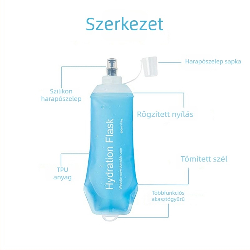 TPU kézi víztartó palack övvel futáshoz, túrázáshoz és kerékpározáshoz – 500 ml