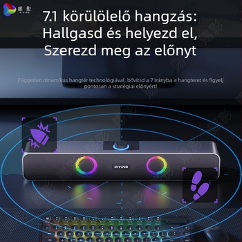 Beépített akkumulátoros Bluetooth asztali hangszóró, 1200-2000mAh, 10W, Bluetooth 5.0, frekvencia-válasz 60 Hz–15 kHz, SNR ≥75 dB