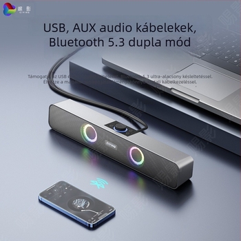 Beépített akkumulátoros Bluetooth asztali hangszóró, 1200-2000mAh, 10W, Bluetooth 5.0, frekvencia-válasz 60 Hz–15 kHz, SNR ≥75 dB