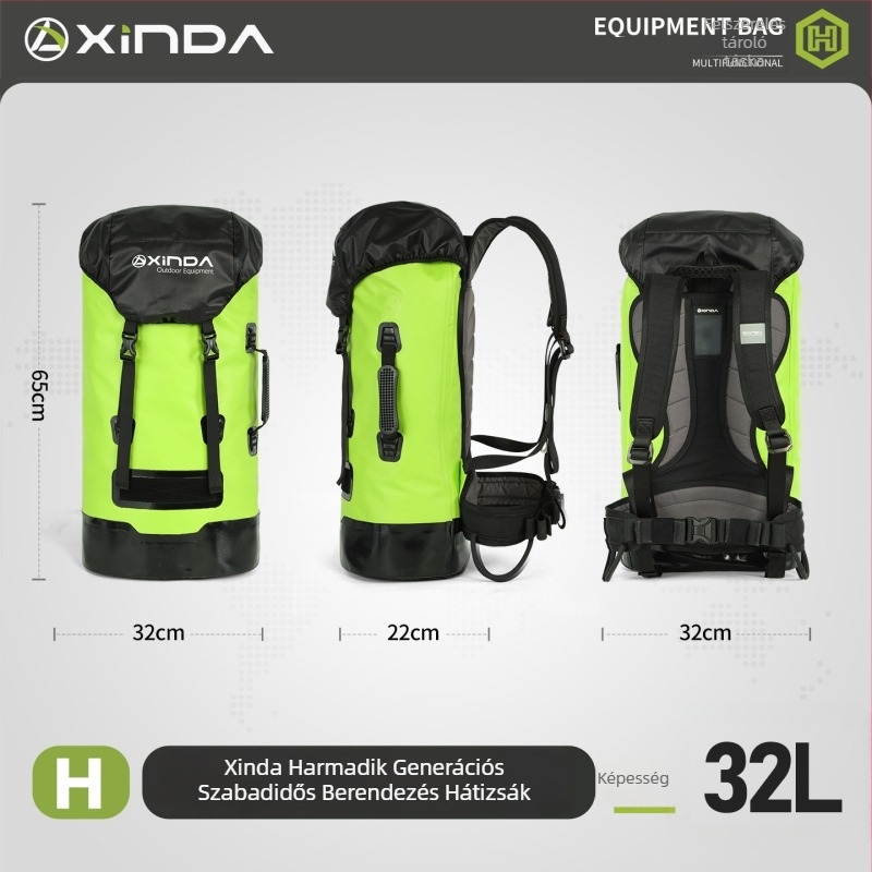 Xinda H Series Kültéri Hátizsák, vízálló, ideális folyómenti túrákhoz és barlangászatokhoz, mentés, túrázás és hegymászás – nagy kapacitású
