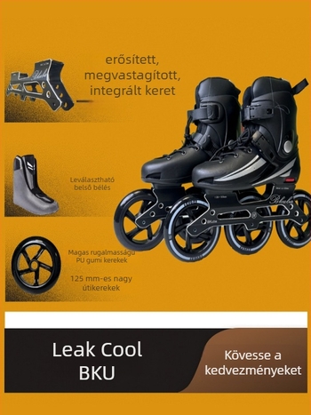 Görkorcsolya felső része PP és talp PP, egy sor kerekek, poliuretán kerekek, márka Leopard cool bku