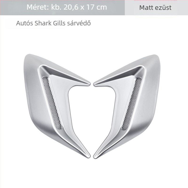 Cápa kopoltyú stílusú oldalsó szellőző dekor autóhoz, ABS anyag + dupla ragasztó; szimulált oldalsó légcsatorna; univerzális kompatibilitás