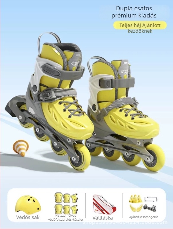 Gyerekeknek szóló inline korcsolya kemény héjjal, kezdőknek, uniszex