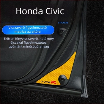 Honda Civic ajtó visszaverő figyelmeztető matrica – világít fényben; belső díszítés módosítása