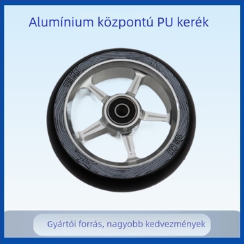 PU kerék alumíniumötvözetből, egysoros kivitelben, skateboardhoz, bevásárlókocsihoz és kerekesszékhez