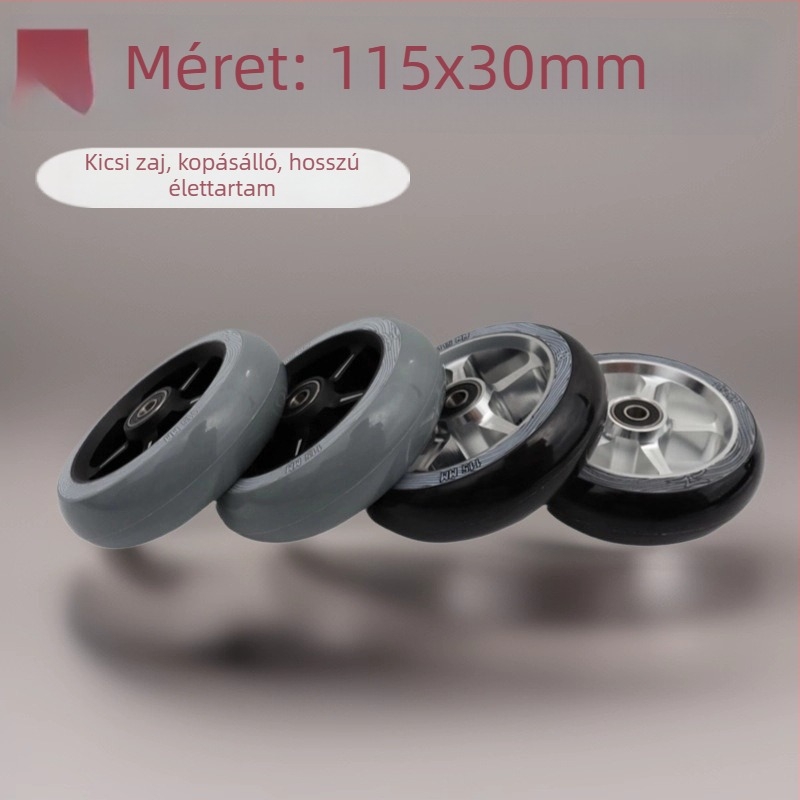 PU kerék alumíniumötvözetből, egysoros kivitelben, skateboardhoz, bevásárlókocsihoz és kerekesszékhez