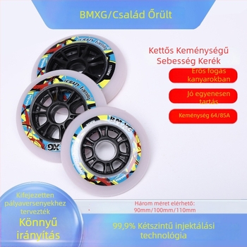 BMXG professzionális inline görgők, egy soros kerék, kettős keménység, versenypályára