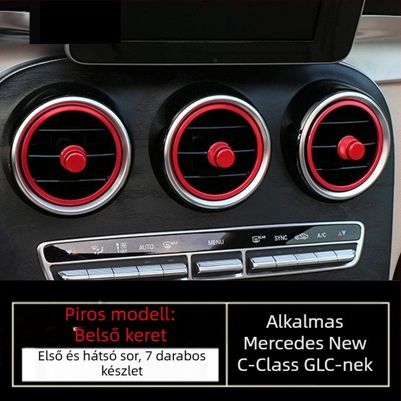 Légkimeneti gyűrű autóhoz — alumínium ötvözet, Modell 0005, Személyre szabható, Nyomtatott logóval