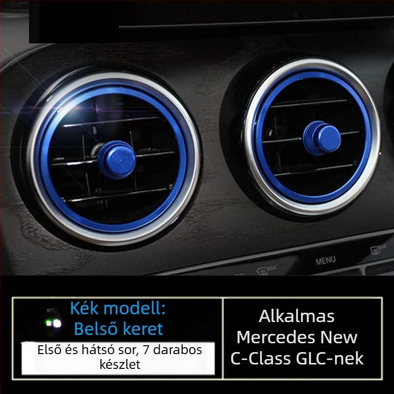 Légkimeneti gyűrű autóhoz — alumínium ötvözet, Modell 0005, Személyre szabható, Nyomtatott logóval