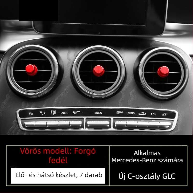 Légkimeneti gyűrű autóhoz — alumínium ötvözet, Modell 0005, Személyre szabható, Nyomtatott logóval