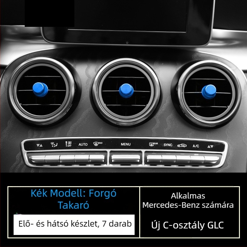 Légkimeneti gyűrű autóhoz — alumínium ötvözet, Modell 0005, Személyre szabható, Nyomtatott logóval