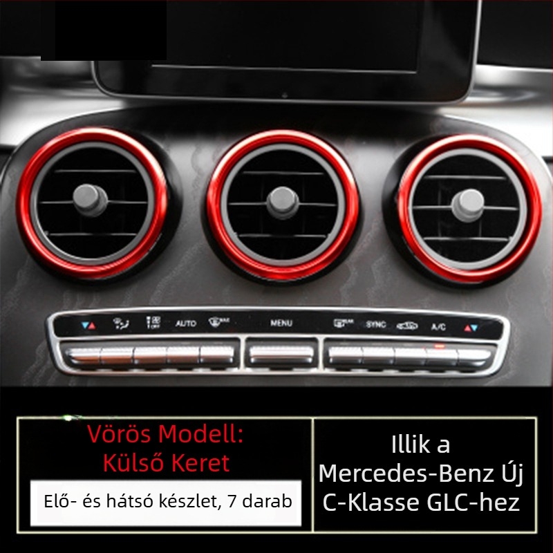 Légkimeneti gyűrű autóhoz — alumínium ötvözet, Modell 0005, Személyre szabható, Nyomtatott logóval