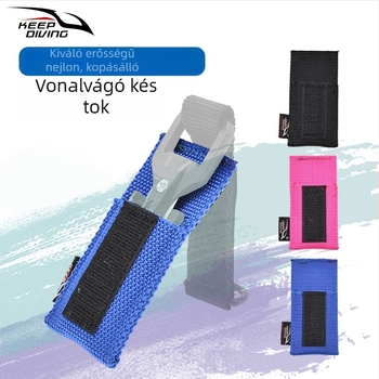 KEEP DIVING búvárkodáshoz készült vonalvágó készlet védőtokkal, hordozható pánttal és Velcro-vel, nylon konstrukció