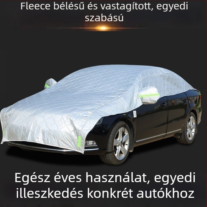 Új vastagított félautó takaró, napvédelmi és hőszigetelési funkcióval, négy évszakos védelem eső és hó ellen