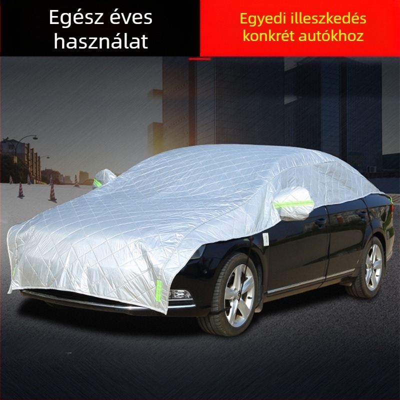 Új vastagított félautó takaró, napvédelmi és hőszigetelési funkcióval, négy évszakos védelem eső és hó ellen