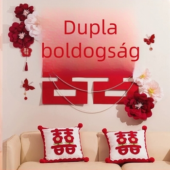 Esküvői szoba dekoráció – falmatricák nemszövött szövetből, PP zacskóban csomagolva, Tianxi Workshop márka, esküvői dekorációhoz