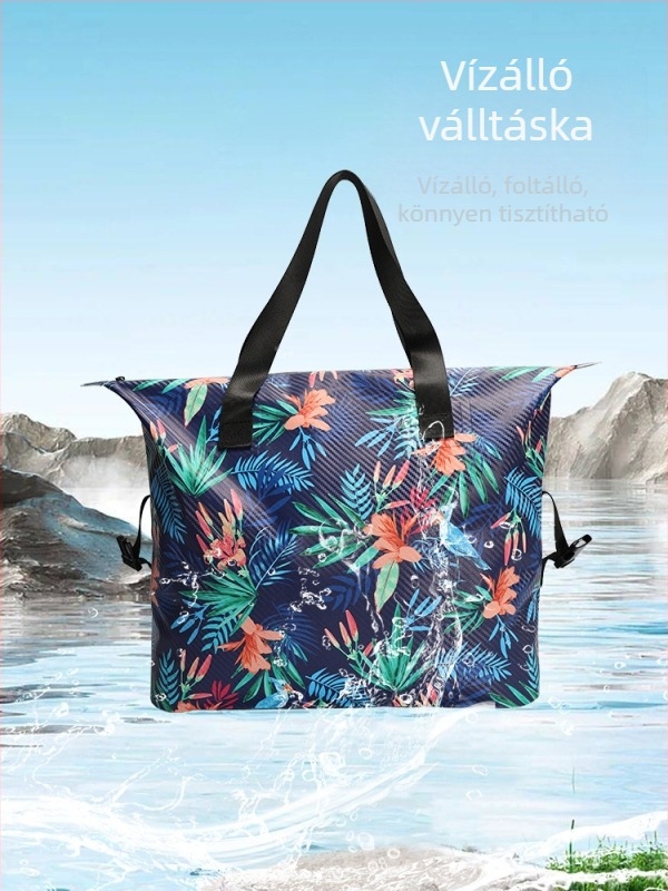Strandtáska szénszálas anyagból, digitális nyomtatás, vízálló, 30 literes kapacitás, uniszex