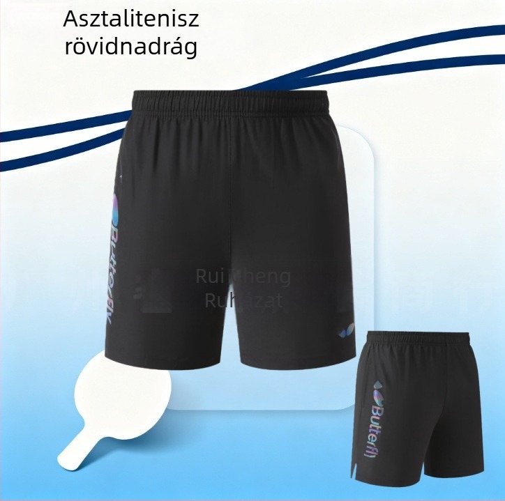 Asztalitenisz futó rövidnadrág – uniszex, egész éves használatra, négyirányú elasztikusság, gyorsan száradó poliészter 100%