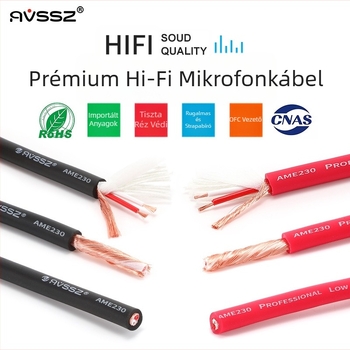 AVSSZ Mikrofonkábel, rugalmas PVC hüvely, RoHS tanúsítvány, audio- és videóalkalmazásokhoz