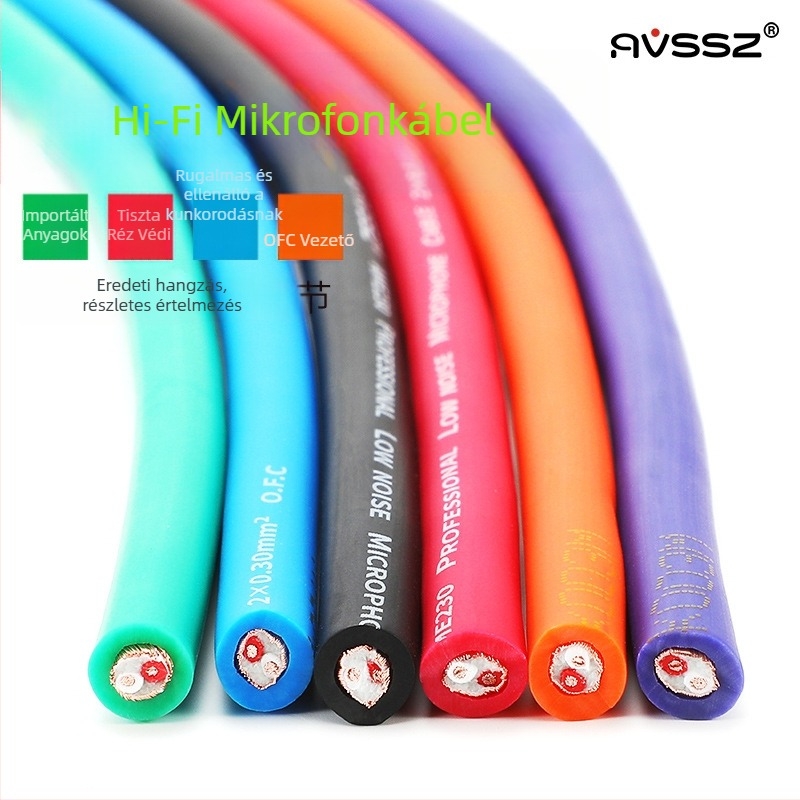 AVSSZ Mikrofonkábel, rugalmas PVC hüvely, RoHS tanúsítvány, audio- és videóalkalmazásokhoz