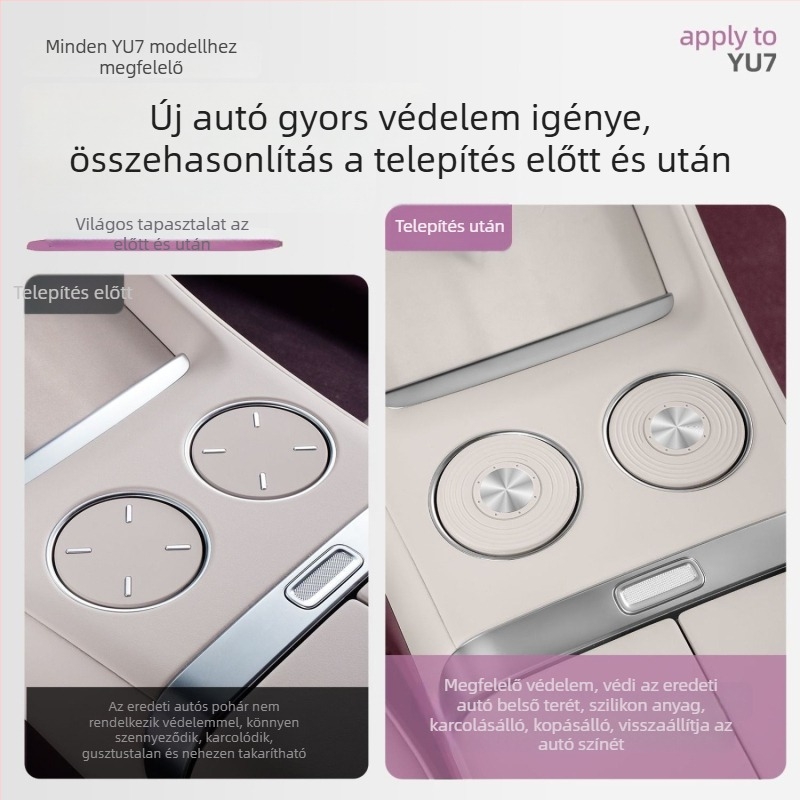 Nothing szilikon belső autópad Xiaomi Yu7 vezeték nélküli töltéshez, csúszásmentes tároló és pohár alátét, modell YU7