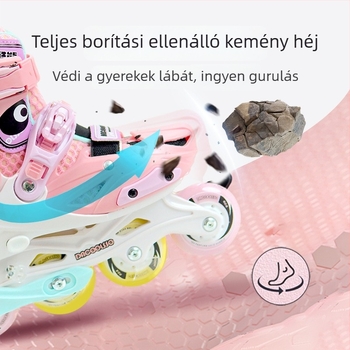 Daku Bear Gyerek Görkorcsolya beépített pengetartóval, PVC felső, PP talp, PU kerék, egysoros kerekek, Uniszex