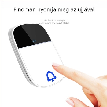 Akril házú vezeték nélküli csengő, öntöltő energiaellátású (akkumulátor nélkül), vízálló, hosszú hatótávolságú és nagy hangerővel.