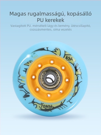 Gyerekeknek szóló inline görkorcsolya, állítható, PU kerekek, PP felsőrész, egy soros kialakítás, kezdőknek