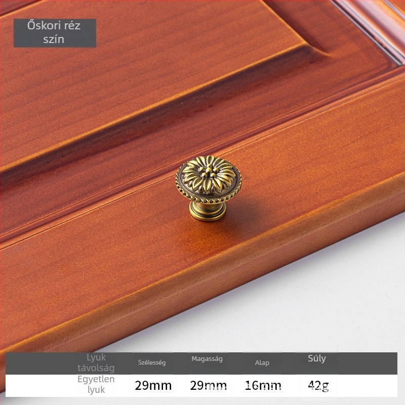 Szekrényajtó kilincs - sárgaréz, elektroplatírozott felülettel, Douglas márka, szekrényajtókhoz