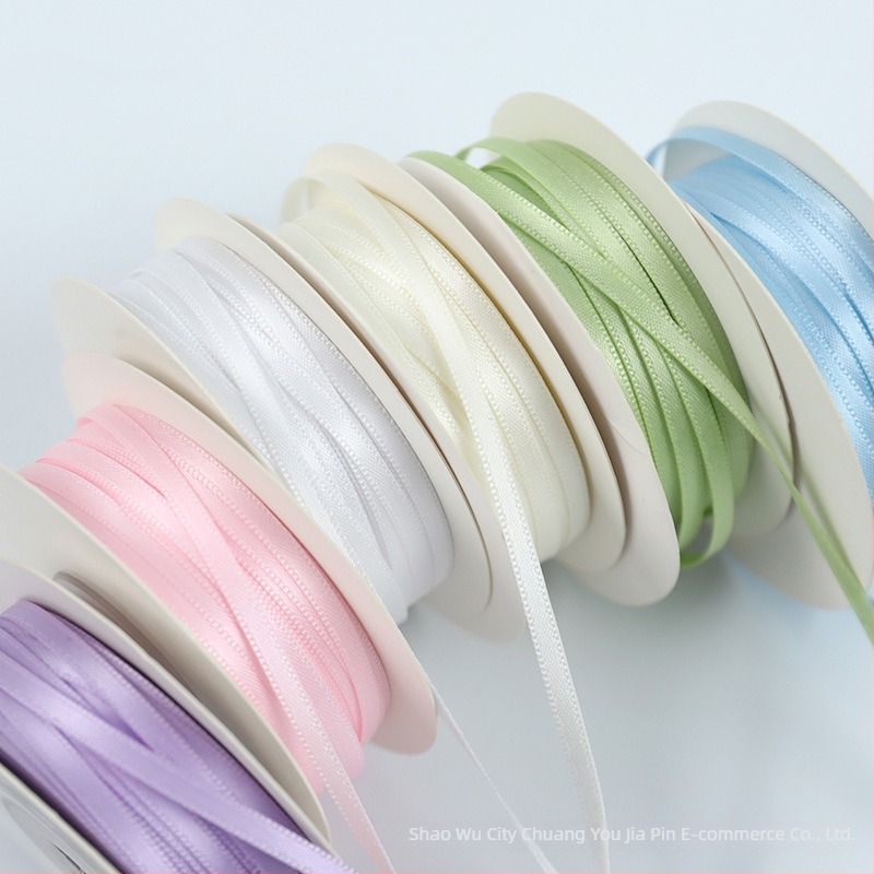 Nylon 3mm-es dupla oldalú, szövött szalag DIY ajándék dekorációhoz