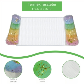 Kültéri felfújható úszóheverő-hammock felnőtteknek a medencéhez, környezetbarát PVC, gradientes flitteres felülettel