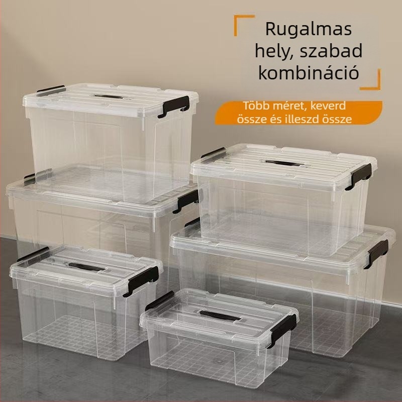 Spacexpert műanyag tároló doboz – Nagy kapacitású rendező ruhákhoz és LEGO játékokhoz, 30–40 L, PP anyag