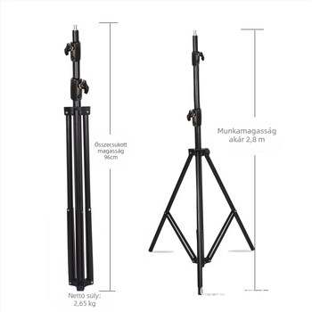Stúdiólámpa állvány közvetítéshez 2.8 m | Alumínium ötvözet | teherbírás 6 kg | 3 részes tripod | Márka Yuer
