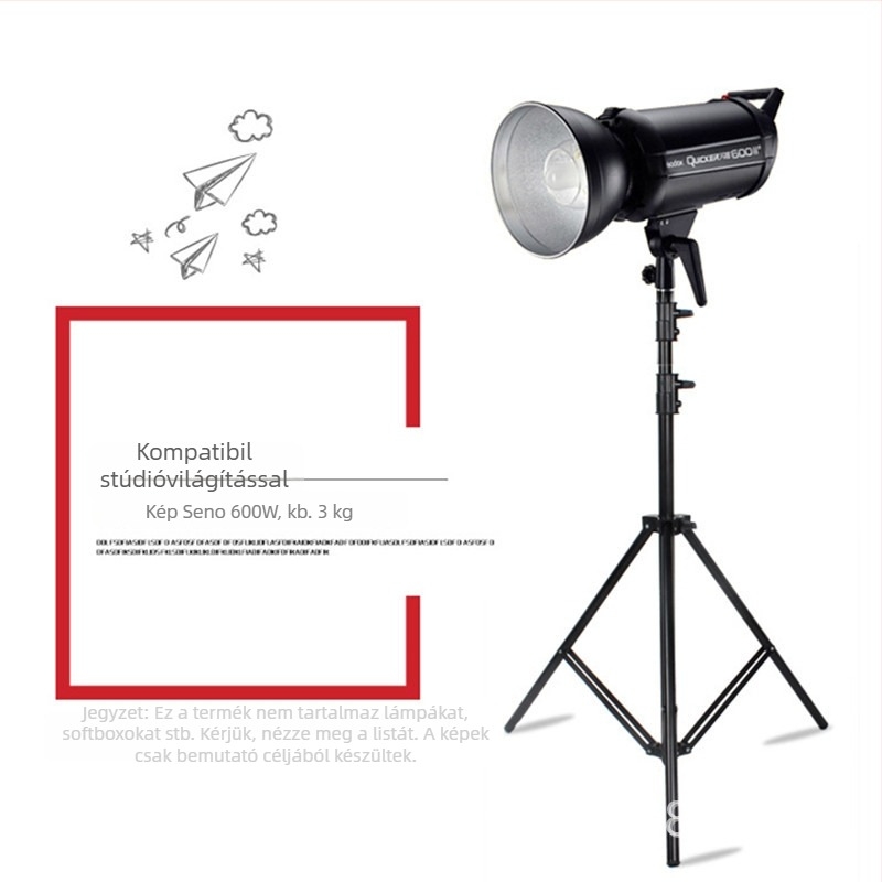 Stúdiólámpa állvány közvetítéshez 2.8 m | Alumínium ötvözet | teherbírás 6 kg | 3 részes tripod | Márka Yuer