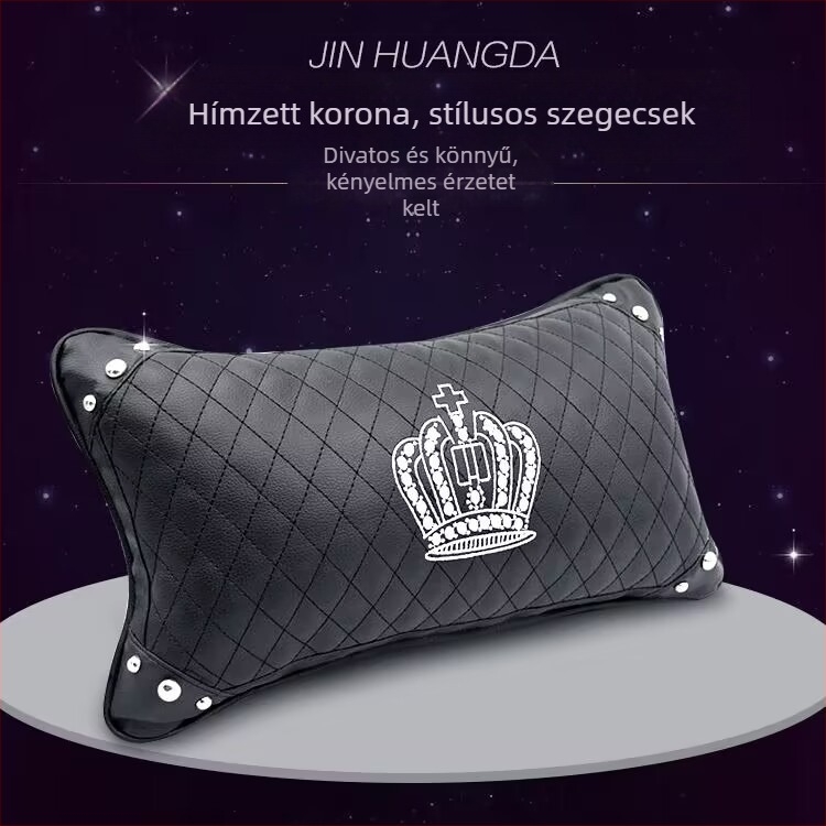 Jinhuangda autó belső kiegészítő készlet ágyéki párnával, váltókarvédővel és vállvédővel — bőrhatású anyag, testreszabható, ajándékhoz ideális
