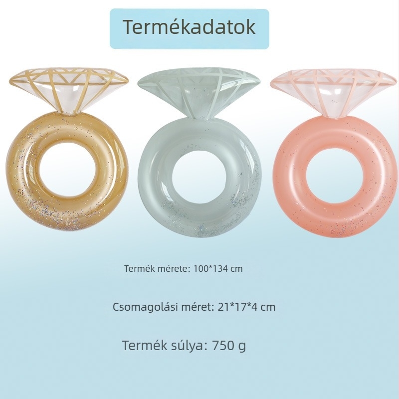 Felfújható úszókör felnőtteknek, strassz gyémánt mintával, ideális medencébe és vízisportokhoz (Anyag: környezetbarát PVC; Márka: YUCALO; Termékkategória: Egyéb; Fő értékesítési terület: Egyéb)