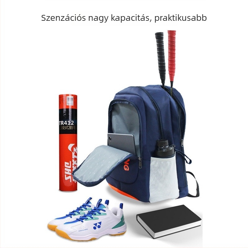 Badminton/tenisz táska, vízálló, többfunkciós, uniszex, nagy kapacitás