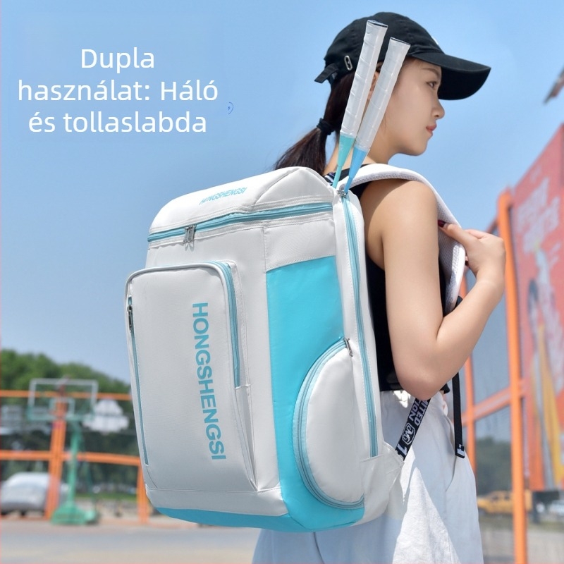Uniszex sporthátizsák nagy kapacitással teniszre és tollaslabdára, többfunkciós iskolatáska, városi minimalista stílus