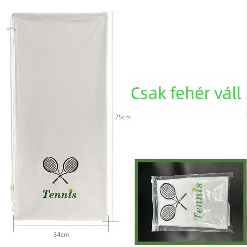 Teniszütő táska húzókötéllel záródó, vállon átvihető, nagy kapacitású, nyomtatott mintázat