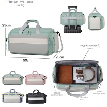 Nylon sport utazótáska cipőrekesszel és pamut béléssel, uniszex, ideális tenisze és tollaslabda felszereléséhez